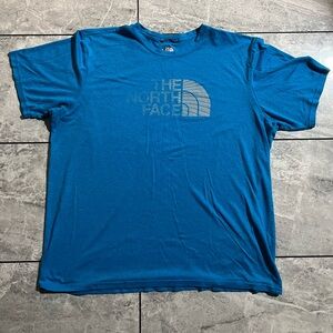 The North Face Men's Blue 100% Polyester Short Sleeve T-Shirt Logo Flash Dry XL